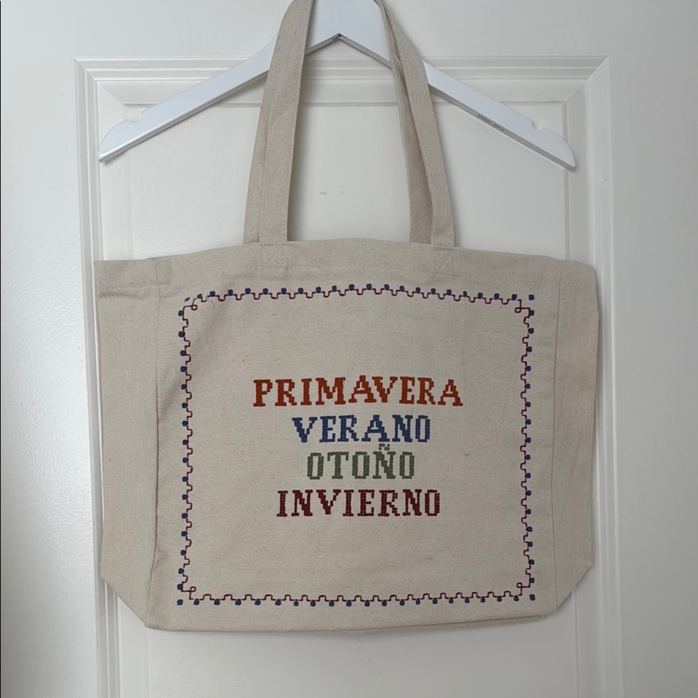 Embroidered Seasonal Canvas Tote